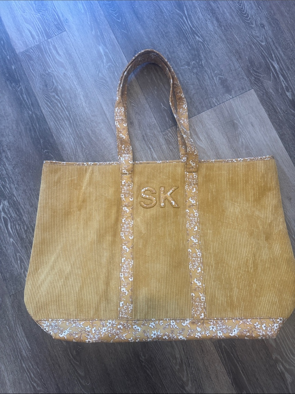 Stoney Clover Cottage Collection Large Corduroy Tote Honeycomb NEW